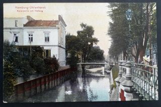 C.  1900 Germany Postcard " Uhlenhorst Canal Hamburg "