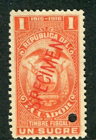 Ecuador; Early 1900s Fine Fiscal Issue Mnh Unmounted Specimen 1s.