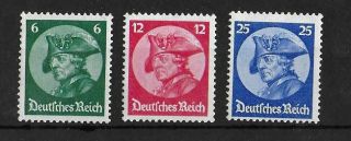 Germany Reich 1933 Nh I Complete Set Of 3 Michel 479 - 481 Cv €320 Vf