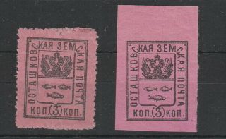 Russia Zemstvo,  Locals,  Ostashkof 2 Stamps Mnh,