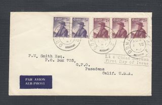 Ireland 1957 Two First Day Covers Fdcs Luke Wading To Rhodesia & Usa