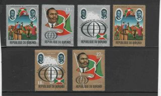Burundi 405 - 407,  C162 - 64 1972 10th Anniv.  Independen Vf Nh O.  G Cto
