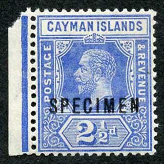 Cayman Is Sg44s 2 1/2d Bright Blue Opt Specimen M/m