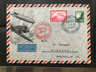 Germany 1935,  Zepplin Airmail Cover,  Graff To Rio D Janeiro
