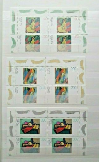 1996 Art Set 100pf - 300pf Cornerblocks Vf Mnh Germany Deutschland B270.  13 099$