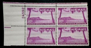 Buffalo Stamps: Scott C46 Diamond Head Plate Block,  Nh/og & Fvf,  Cv = $30