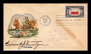 Dr Jim Stamps Us Navy Wwii Cachet Poland Overrun Countries Fdc Cover Scott 909