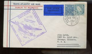 Ireland First Flight Cover 1939 Dublin To Botwood,  Newfoundland