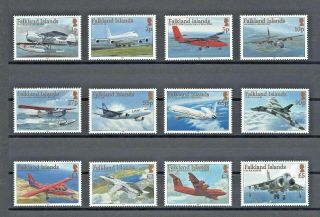 Falkland Islands 2008,  Aircraft Definitive Set,  12v. ,  Mnh