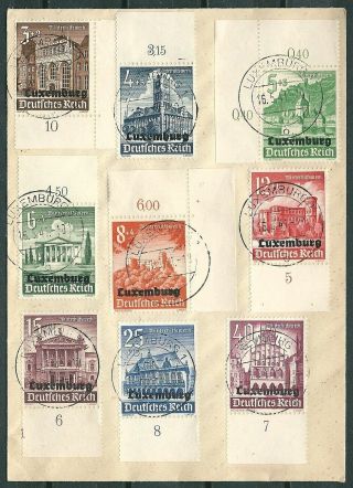 Germany 1941 Cto Cover Luxembourg Occupation Ovpt Set Stamps - Cag 040319