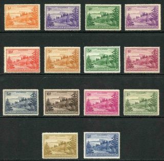 Norfolk Island Sg1/12a 1947 Set Of 14 (both 3d And 2/ -) U/m