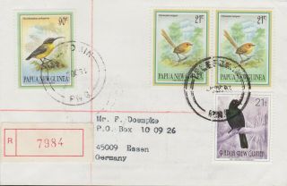 103) Png - Papua Guinea 1994 Registered Telefomin - 4 X Birds Of Paradise