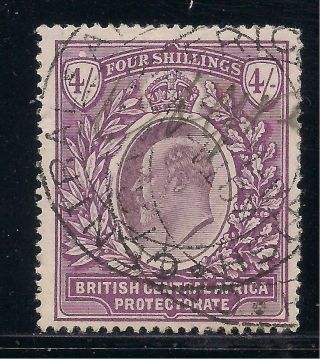 Nyasaland 1903 - 04 4s Dull & Bright Purple Sg64 Fu