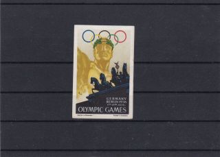 Germany Berlin 1936 Olympic Games No Gum Cinderella Poster Stamps Ref 33623
