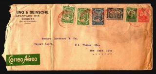 Colombia 1924 Scadta Cover / Fold Tear Through Right Stamp / Creasing - Z15263