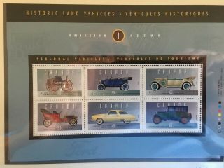Canada Postage Stamps Historical Land Vehicles 1 - Personal Vehicles Mnh