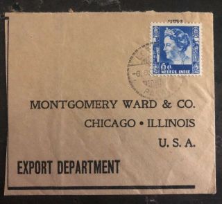 1937 Lubuk Pakam Netherlands Indies Piece Cover To Montgomery Ward Chicago Usa