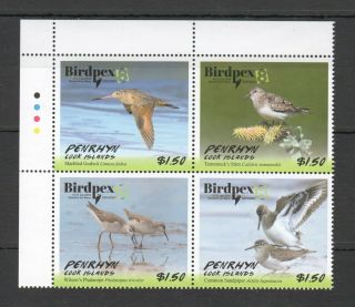 D1515 2018 Penrhyn Fauna Birds Birdpex 8 Expo Sandpiper Stint Godwit 1set Mnh
