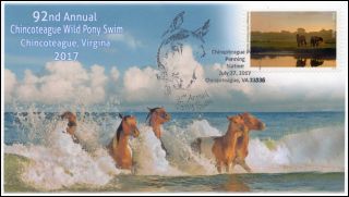 17 - 274,  2017,  Chincoteague Wild Pony Swim,  Event Cover,  Pictorial Cancel,