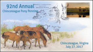 17 - 275,  2017,  Chincoteague Wild Pony Penning,  Event Cover,  Pictorial Cancel,