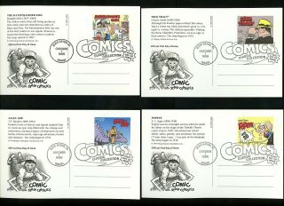 Us Fdc Ux221 - Ux240 Artcraft 1995 Fl Comic Strip Classics Postal Card Set Of 20