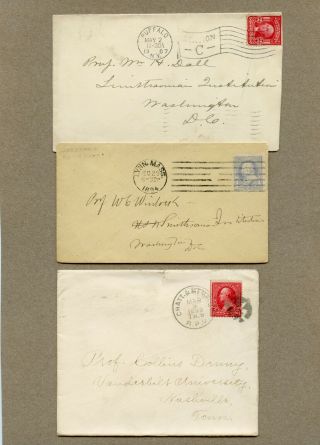 U.  S.  Postal History / Covers Sent To Smithsonian Institute 1894 & 1907