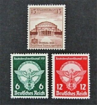 Nystamps Germany Stamp 489 - 491 Og Nh $32