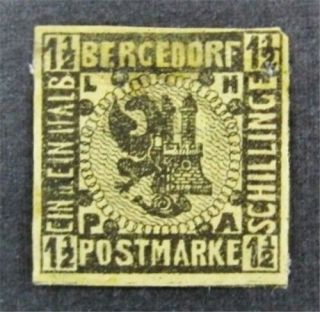 Nystamps German States Bergedorf Stamp 3 Og H $20