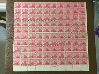 Us Sheet Scott 736,  3c Stamp Maryland,  300 Years Sheet Of 100 Mnh