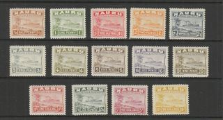 Nauru 1937 - 1948 Set,  Sg 26b To 39 B.  Set Mh/mnh,  Toned Gum,  Cat £200