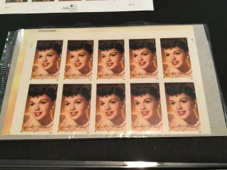 Judy Garland Stamp Half Sheet Of 10 Scott 4084,  Mnh