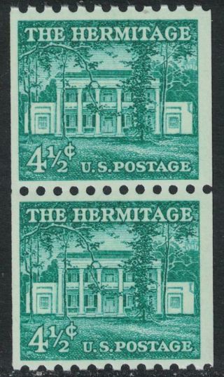 Scott 1059 - Mnh Coil Pair - 4 1/2c The Hermitage,  Liberty Series -