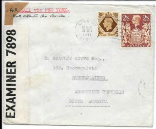 Gb 3/6 Rate Cover To Argentina Censored