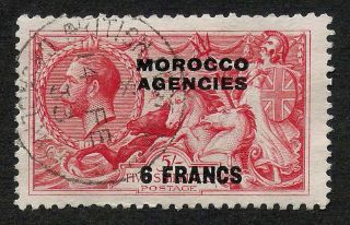 Great Britain Morocco Agencies 1932 6f On 5/ Kgv Seahorse 419 Sg 201 Vf