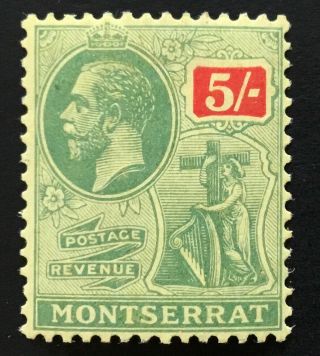 Montserrat George V 1923 5/ - Green & Red/yellow M/m Sg 83.  (cat £38)