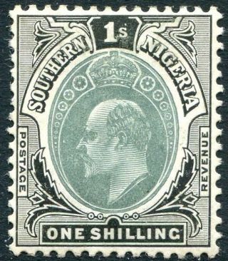 Southern Nigeria - 1907 1/ - Grey - Green & Black (chalk Surfaced Paper) Sg 28a M/m