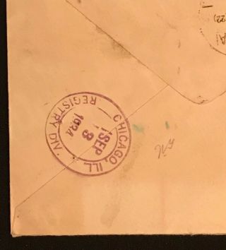 1934 CHINA PEIPING REGISTERED TO MONTGOMERY WARD CHICAGO POSTAL HISTORY COVER 3
