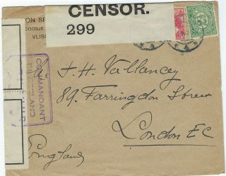 Netherlands 1916 2 X Censored Cover To London