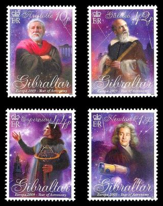 Astronomy Europa Mnh 4 Stamps 2009 Gibraltar 1198 - 1201 Galileo Newton Aristotle