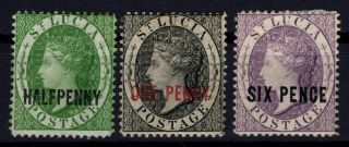 P118234 / St Lucia / British Colony / Sg 25 – 26 - 28 Mh 149 E