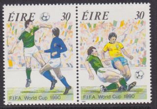 Ireland,  Scott 799 - 800,  Mnh,  1990 F.  I.  F.  A.  World Cup Championship - Complete