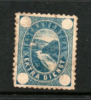 Switzerland Local Hotel Post 1884 Maderanerteal Blue Thinned No Gum