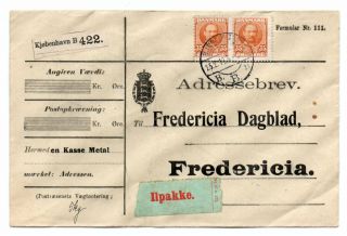 Denmark: Address Letter Urgent Parcel Copenhagen 1913.