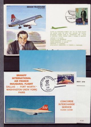 Gb Usa France Concorde Aviation Covers Cards X 7 (as 158
