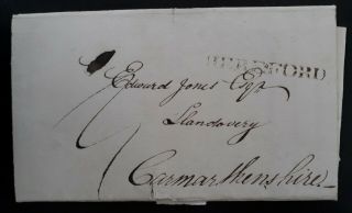 Rare 1795 Great Britain Folded Letter Sent From Hereford To Llandovery