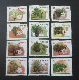 Canada Stamps 1363 - 74 1991 - 6 " Fruit Tree Definitives " Set