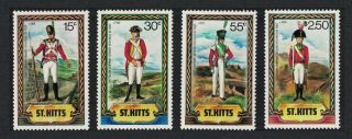 St.  Kitts Military Uniforms 2nd Series 4v Mnh Sg 110 - 113