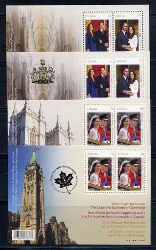 Canada Souv.  Sheets 2011 Royal Wedding Complete Mnh L M0058