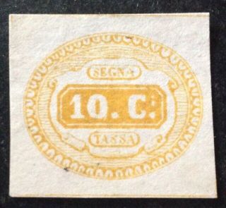 Italy 1863 10 Cent Yellow Postage Due Stamp