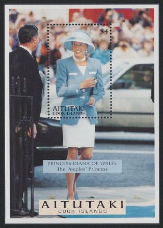 Aitutaki Diana Princess Of Wales Commemoration Ms Mnh Sg Ms700 Sc 523
